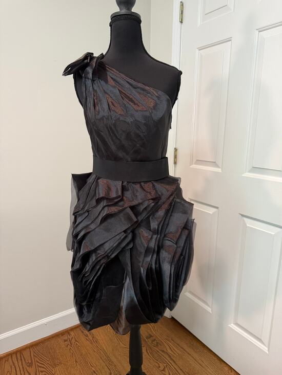 White House Black Market Dresses & Skirts - White by Vera Wang Black One Shoulder Cocktail Dress